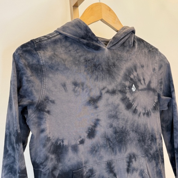 Volcom Boy’s Black/ Gray Tie-Dye Hoodie Small Graphic Print Pullover Sweater - Picture 6 of 14